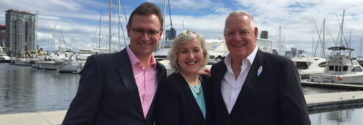 Photo from left: John O’Sullivan, Tourism Australia; Leanne Coddington, Tourism & Events Queensland; Paul Donovan, Gold Coast Tourism